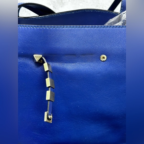 Valentino Garavani Blue Leather Rockstud Tote Shoulder Bag EUC - Picture 10 of 10